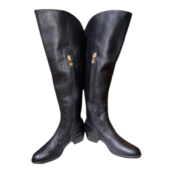 Vince Camuto Black Leather knee High Bedina equestrian Boots. Block Heel… - Picture 9 of 12